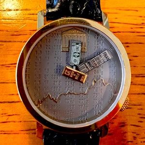 Vintage Unisex Akteo Finance Gold-Toned Watch